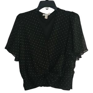 Black Polka Dot Women's Top